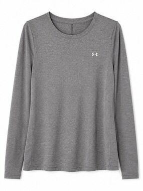 Under Armour Women's Gray HeatGear Long Sleeve Performance Top Medium